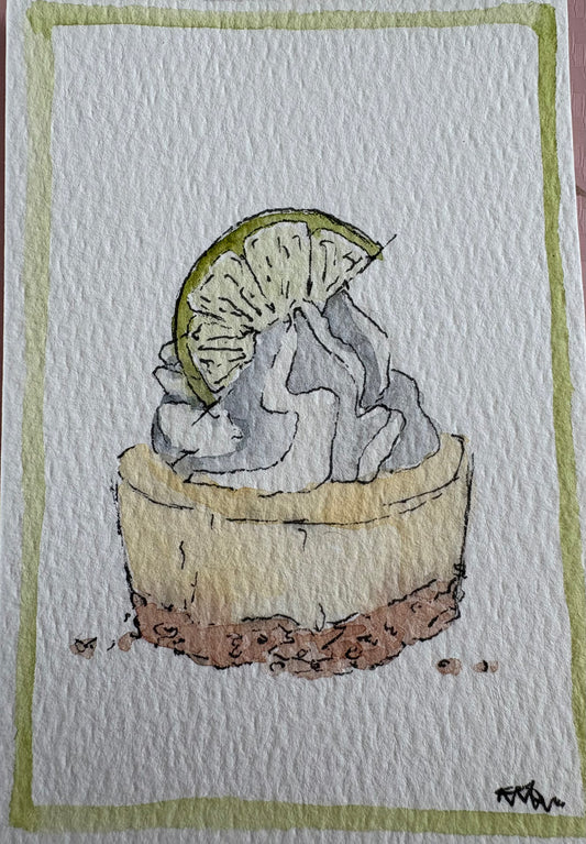 Key lime pie watercolor