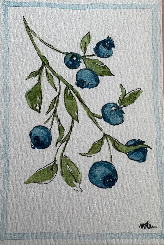 Blueberry watercolor